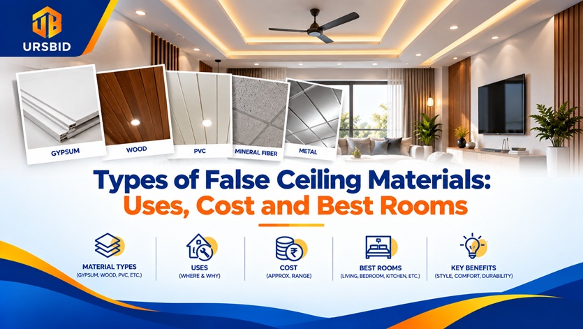 Types of False Ceiling Materials: Uses, Cost and Best Rooms
